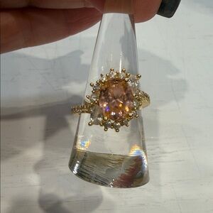 GOLD PLATED - CZ & GEM STONE size 8